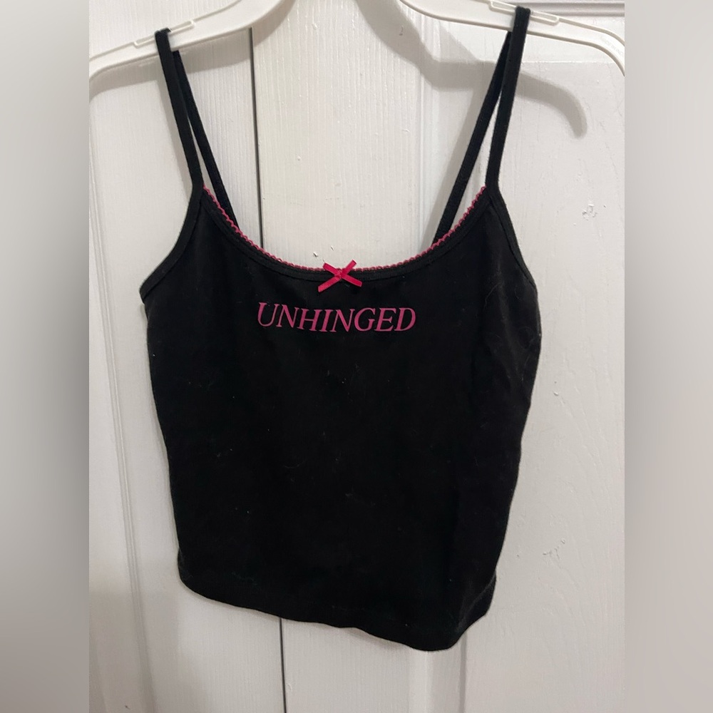 Garage Black Cami with Pink Details